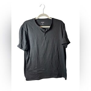 Old Navy Soft-Washed Henley T-Shirt Black Short Sleeve Men’s Large